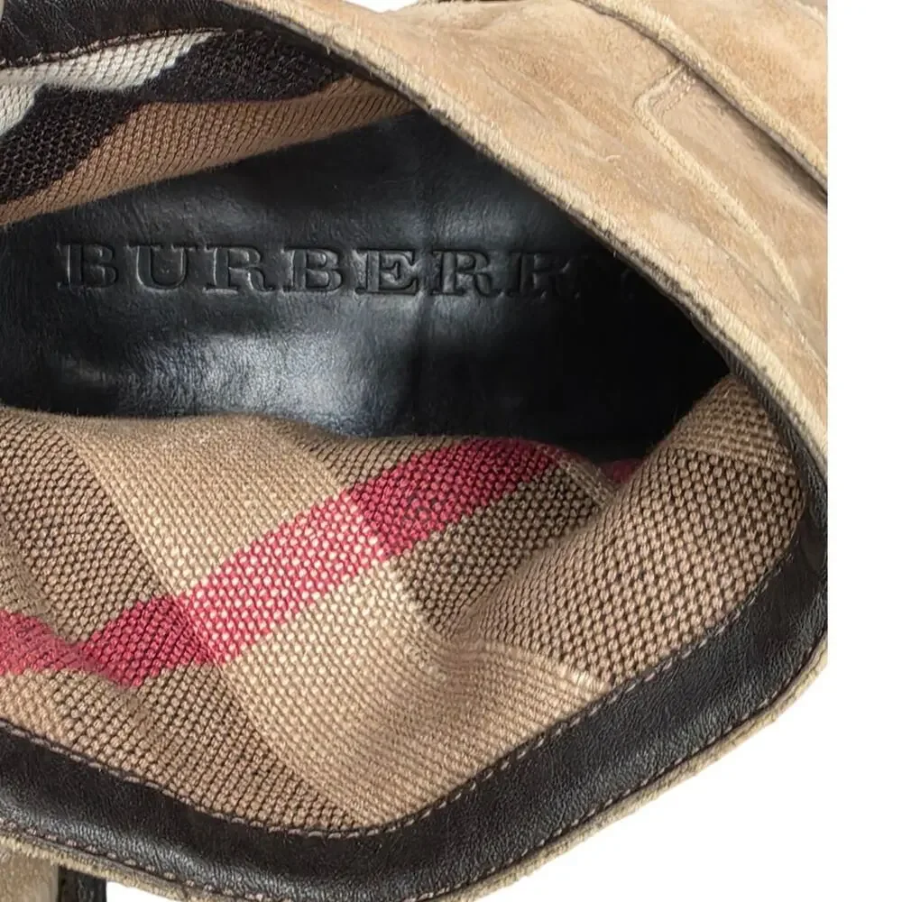 Burberry Tan Suede Motor Biker Short Ankle Boots Size 39 EU - Picture 8 of 8